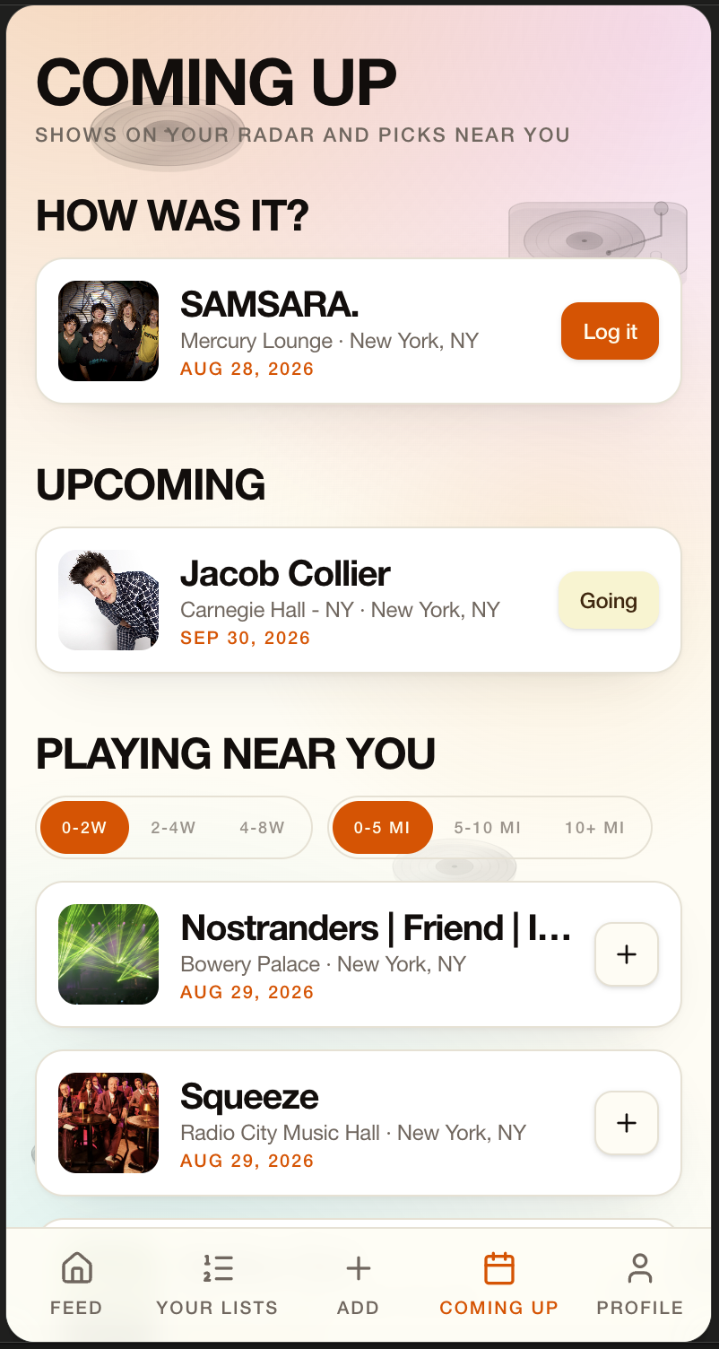 Vibra upcoming shows and concerts playing near you
